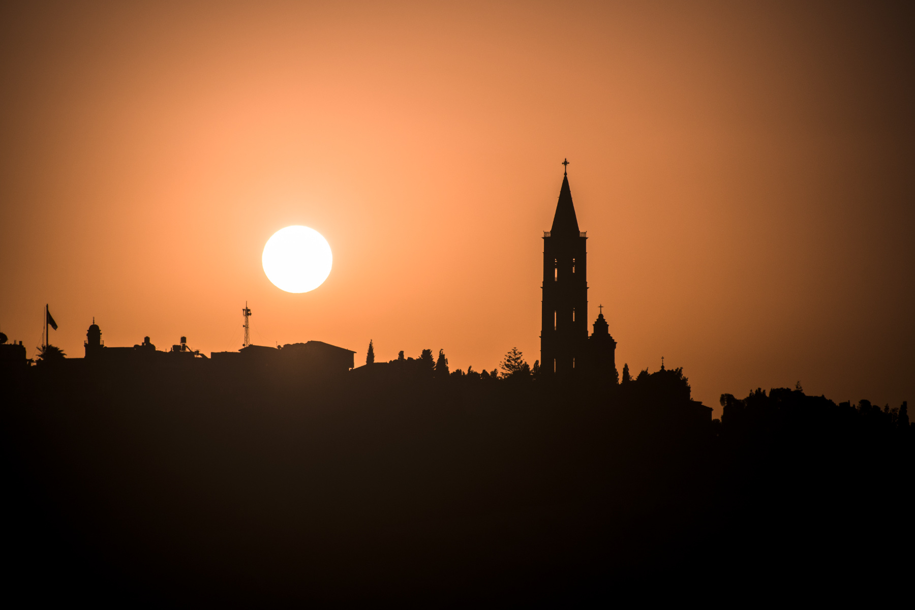 Early mornings at our dig site on Mt. Zion.