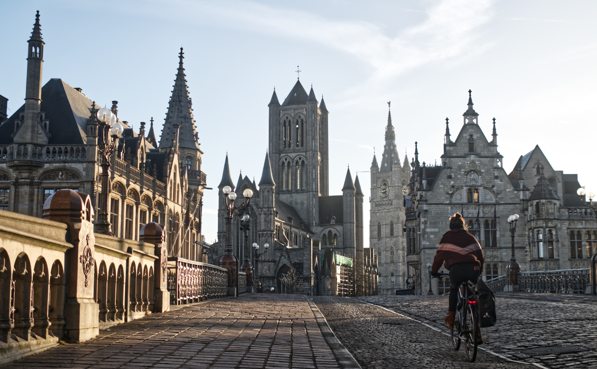 St. Michael's Bridge at sunrise in Ghent.